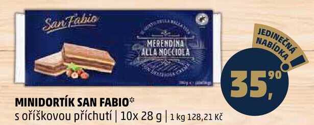 MINIDORTÍK SAN FABIO s oříškovou příchutí, 10x 28 g 