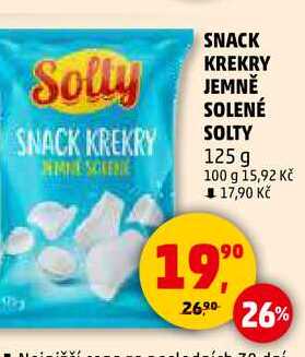 SNACK KREKRY JEMNĚ SOLENÉ SOLTY, 125 g 