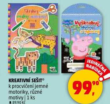 KREATIVNÍ SEŠIT k procvičení jemné motoriky, různé motivy, 1 ks