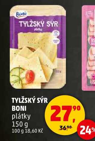 TYLŽSKÝ SÝR BONI plátky, 150 g 
