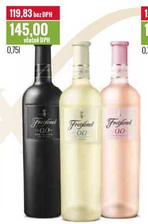 Freixenet 0,0% červené nealkoholické / 0,0% bílé nealkoholické / 0,0% rosé nealkoholické 0,75l 