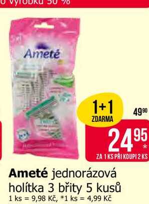 Ameté jednorázová holítka 3 břity 5 kusů 
