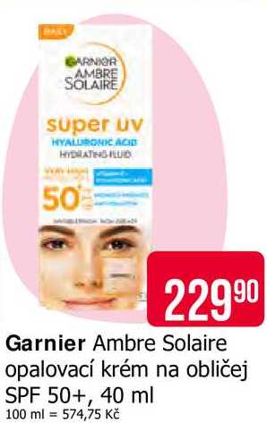 Garnier Ambre Solaire opalovací krém na obličej SPF 50+, 40 ml 