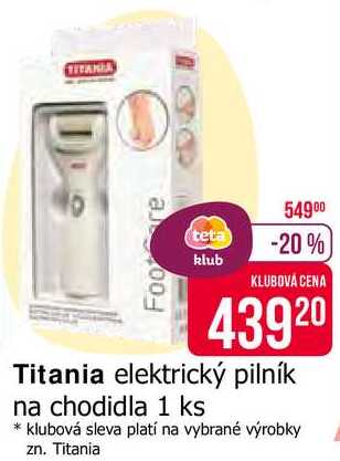 Titania elektrický pilník na chodidla 1 ks 