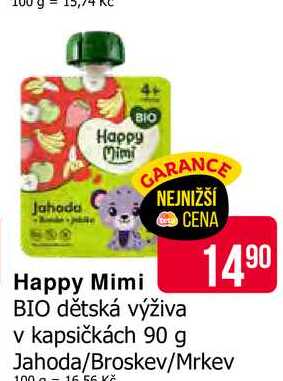 Happy Mimi dětská výživa v kapsičkách 90 g