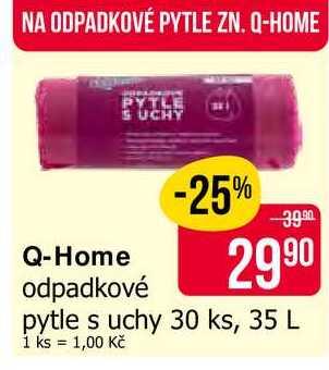Q-Home odpadkové pytle s uchy 30 ks, 35 L 