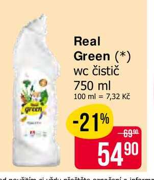 Real Green wc čistič 750 ml