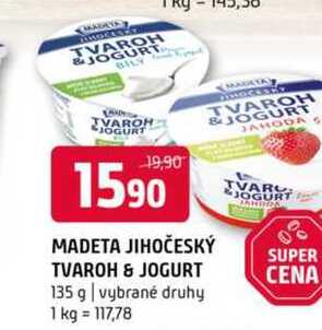 MADETA JIHOČESKÝ TVAROH & JOGURT 135 g vybrané druhy