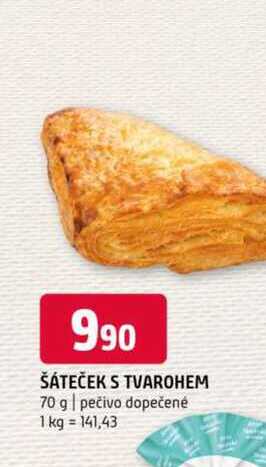 ŠÁTEČEK S TVAROHEM 70 g pečivo dopečené 