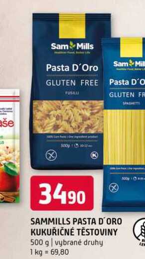 SAMMILLS PASTA D'ORO KUKUŘIČNÉ TĚSTOVINY 500 g vybrané druhy 
