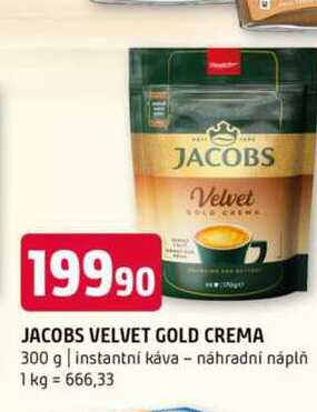 JACOBS VELVET GOLD CREMA 300 g instantní káva náhradní náplň