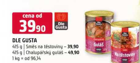 Dle Gusta Costa 415 g Směs na těstoviny 415 g Chalupářský guláš 