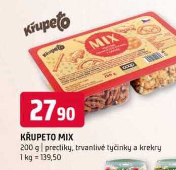 KŘUPETO MIX 200 g precliky, trvanlivé tyčinky a krekry  