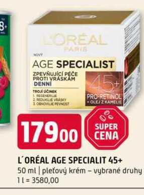 L'ORÉAL AGE SPECIALIT 45+ 50 ml pleťový krém vybrané druhy 