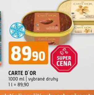 CARTE D'OR 1000 ml vybrané druhy