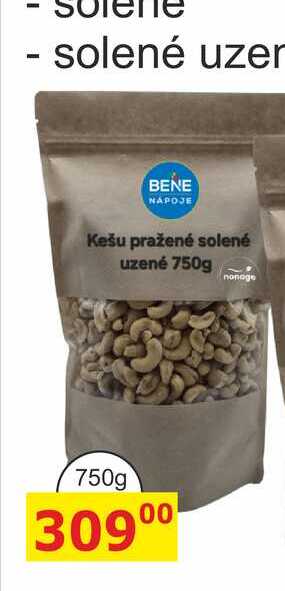 Kešu pražené solené uzené 750g 