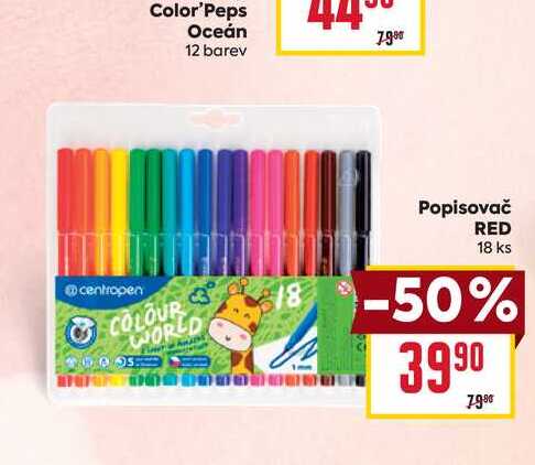 Popisovač RED 18 ks 