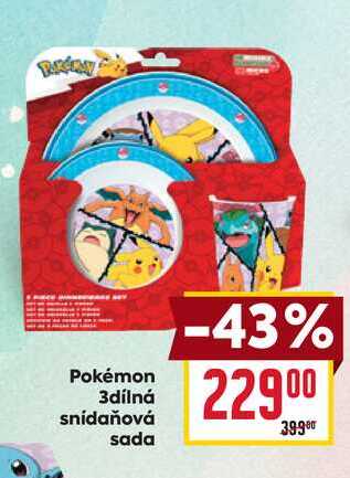 Pokémon 3dílná snídaňová sada 