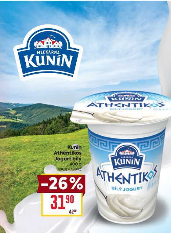 Kunín Athentikos Jogurt bílý 400 g  