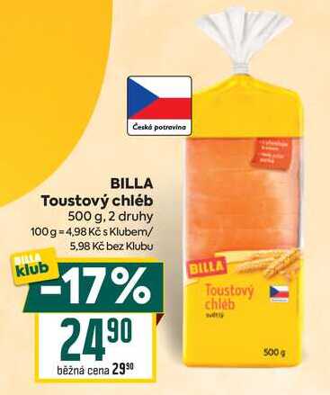 BILLA Toustový chléb 500 g