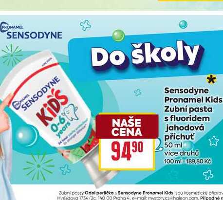 Sensodyne Pronamel Kids Zubní pasta s fluoridem jahodová příchuť 50 ml