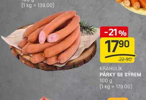 PÁRKY SE SÝREM 100g