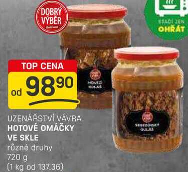 HOTOVÉ OMÁČKY VE SKLE různé druhy 720 g 