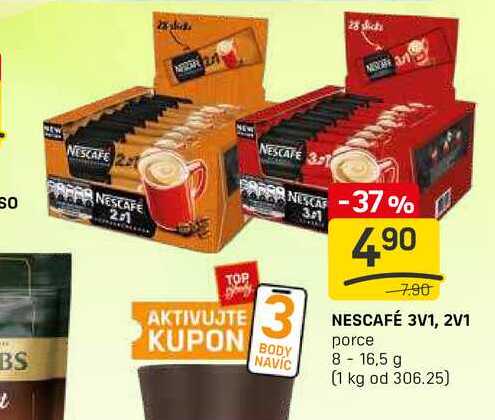 NESCAFÉ 3V1, 2V1 porce 8-16,5 g 