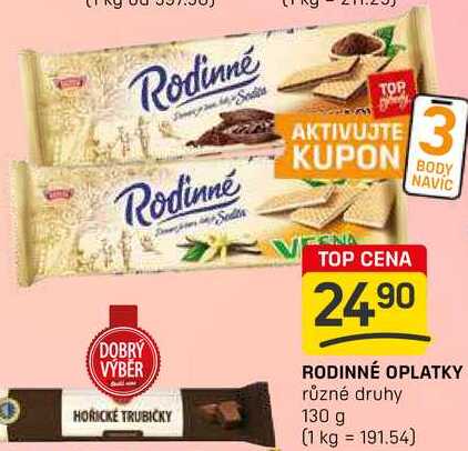 RODINNÉ OPLATKY různé druhy 130 g 