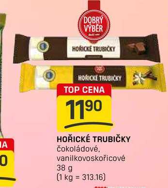 HOŘICKÉ TRUBIČKY čokoládové, vanilkovoskořicové 38 g 
