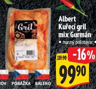   Albert Kuřecí gril mix Gurmán 1 kg 