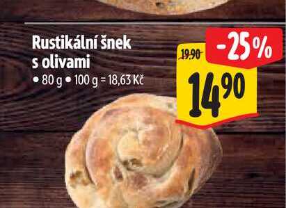Rustikální šnek s olivami 80 g 