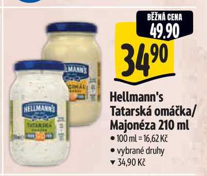  Hellmann's Tatarská omáčka/ Majonéza 210 ml  