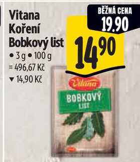Vitana Koření Bobkový list, 3 g