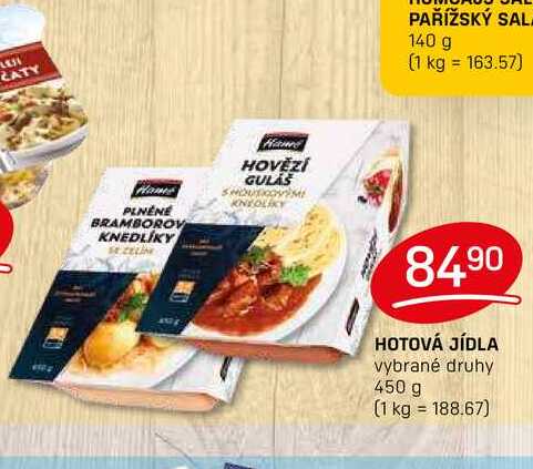 HOTOVÁ JÍDLA vybrané druhy 450 g 