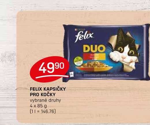 FELIX KAPSIČKY PRO KOČKY vybrané druhy 4 x 85 g