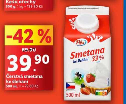 Čerstvá smetana ke šlehání, 500 ml