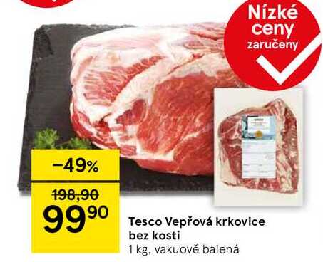 Tesco Vepřová krkovice bez kosti, 1 kg 
