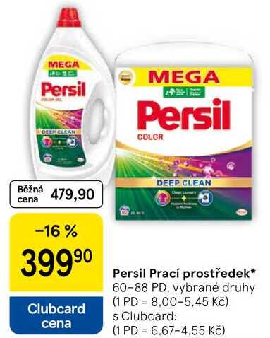 Persil Prací prostředek, 60-88 PD, vybrané druhy 