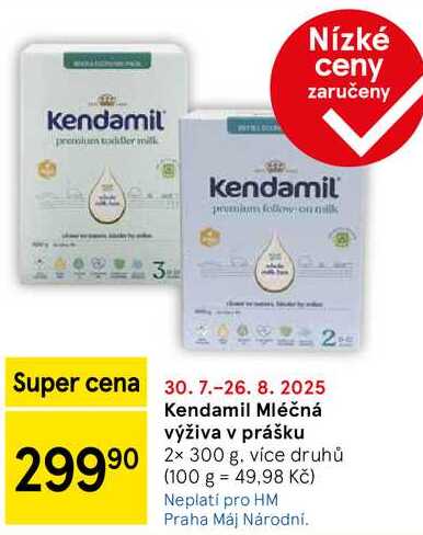 Kendamil Mléčná výživa v prášku, 2x 300 g 