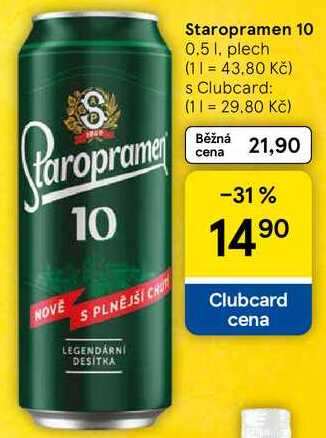 Staropramen 10, 0.5 l, plech 