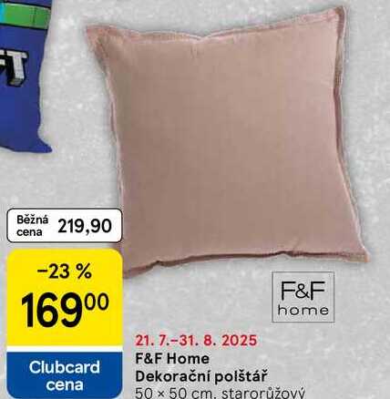F&F home 50 x 50 cm. starorůžový 