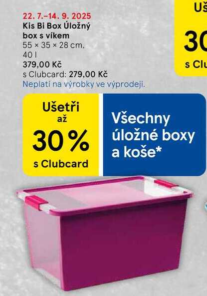 Kis Bi Box Úložný box s víkem, 55 x 35 x 28 cm, 40 l  