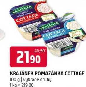 KRAJÁNEK POMAZÁNKA COTTAGE 100 g vybrané druhy