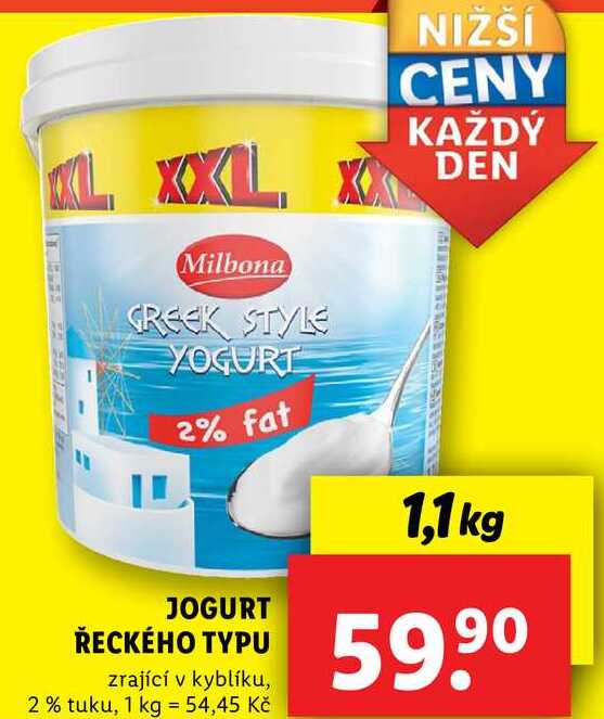JOGURT ŘECKÉHO TYPU, 1,1 kg