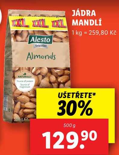 JÁDRA MANDLÍ, 500 g