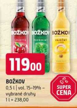 BOŽKOV 0,5l vol. 15-19% vybrané druhy 