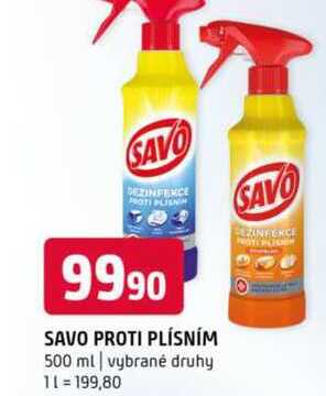 SAVO PROTI PLÍSNÍM 500 ml vybrané druhy