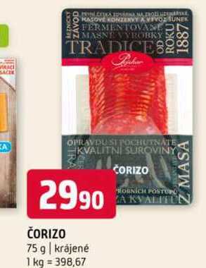 ČORIZO 75 g krájené 