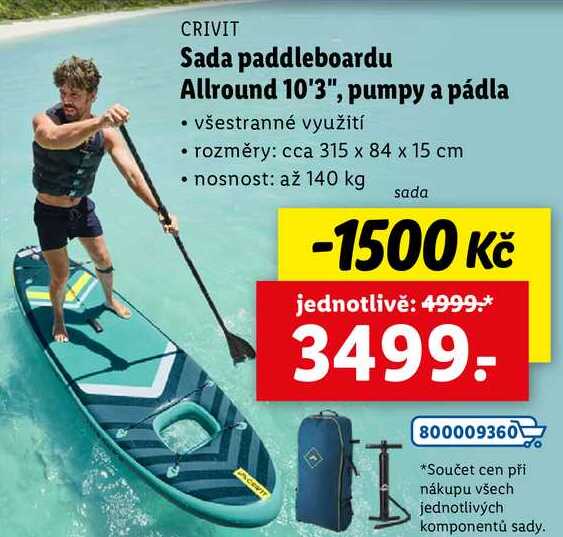 Sada paddleboardu Allround 10'3", pumpy a pádla